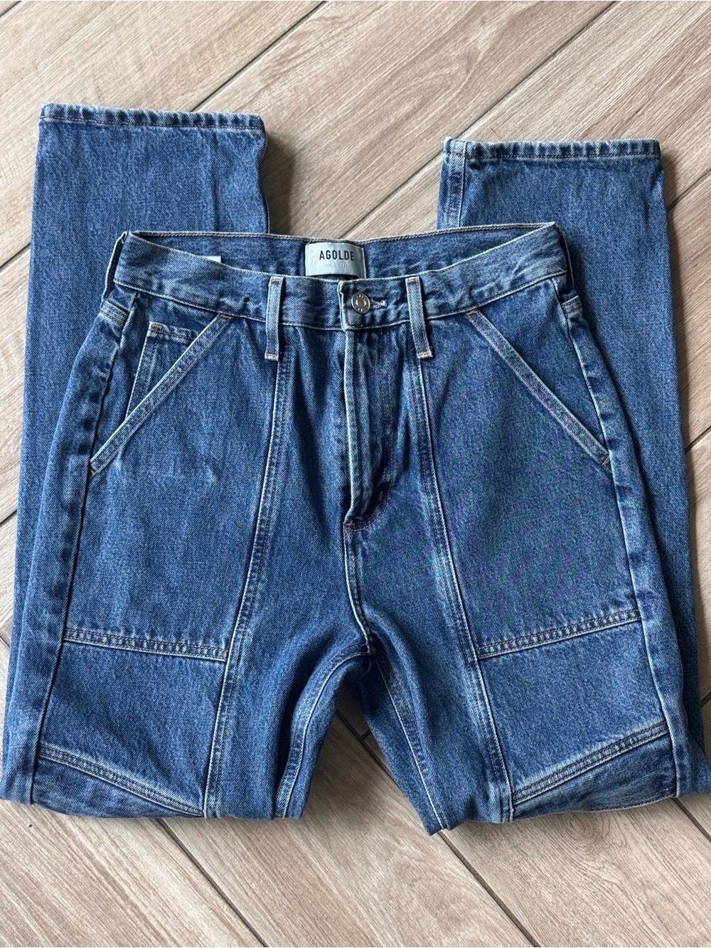 Agolde Women's Dark Blue Relaxed Carpenter Jeans- CUTEST TOMBOY FIT- 25